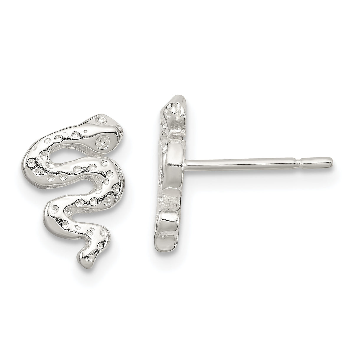 Sterling Silver Polished Snake Post Earrings
