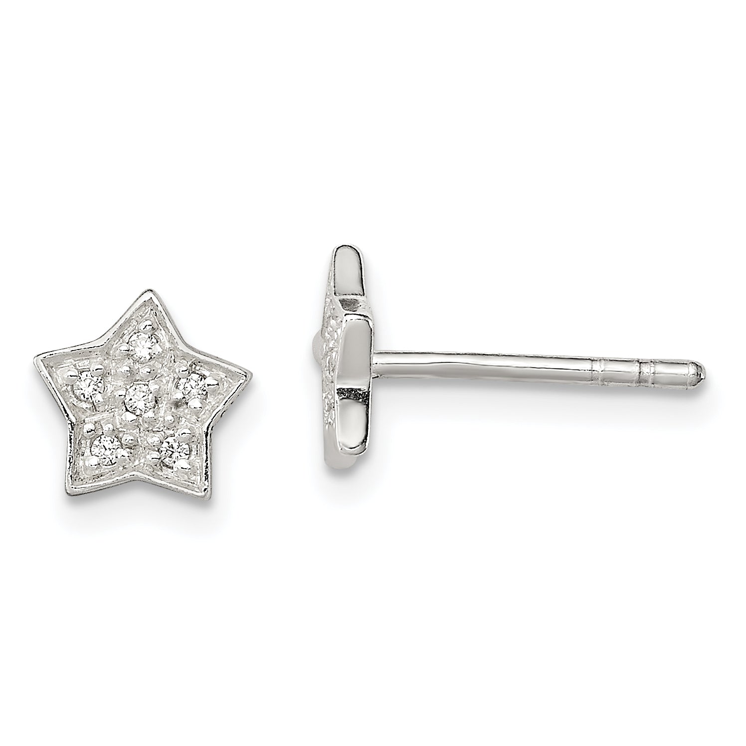 Sterling Silver CZ Star Post Earrings Main image