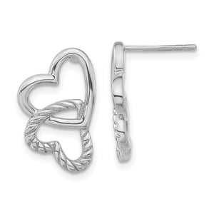 Twisted Hearts Stud Earrings in Sterling Silver, 11.6mm - Sophia Jewelers