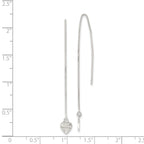 Sophia Jewelers Sterling Silver Diamond-Cut Dangle Heart Earrings with Polished Finish