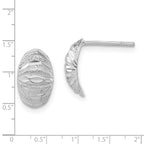 Sterling Silver 925 Button Earrings with Polished Diamond-Cut Texture and Secure Fit