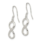 925 Sterling Silver Infinity Dangle Earrings with Polished Anti-Tarnish Finish