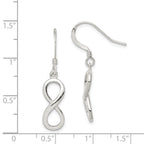 925 Sterling Silver Infinity Dangle Earrings with Polished Anti-Tarnish Finish