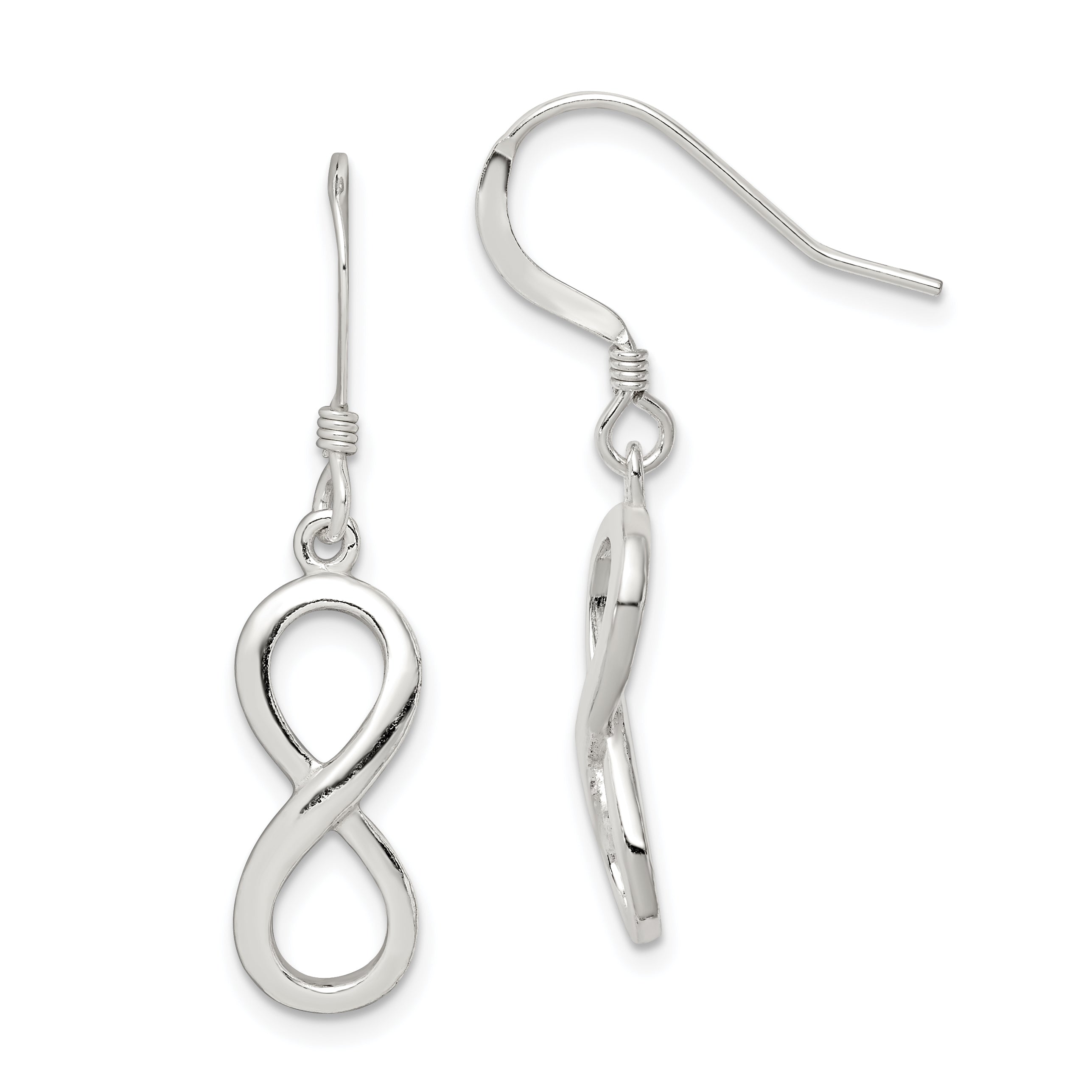 Sterling Silver Polished Infinity Symbol Dangle Earrings Main image