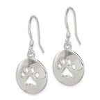 Sterling Silver Paw Print Drop Earrings with Anti-Tarnish Finish  Elegant Animal Lover Jewelry