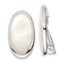 Sterling Silver Rhodium-plated Polished Mother of Pearl Oval Non Pierced Earrings