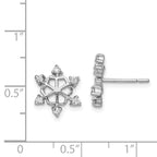 Sophia Jewelers 925 Sterling Silver Snowflake CZ Earrings with Polished Finish