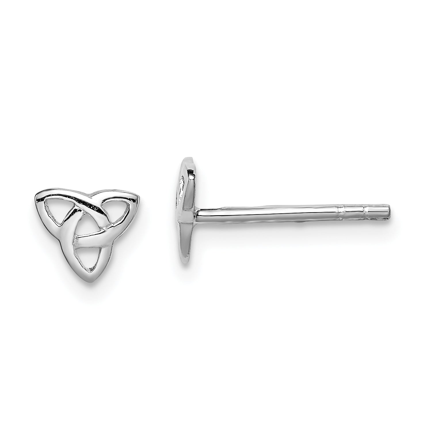 Sterling Silver Rhodium-plated Polished Celtic Knot Post Earrings Main image