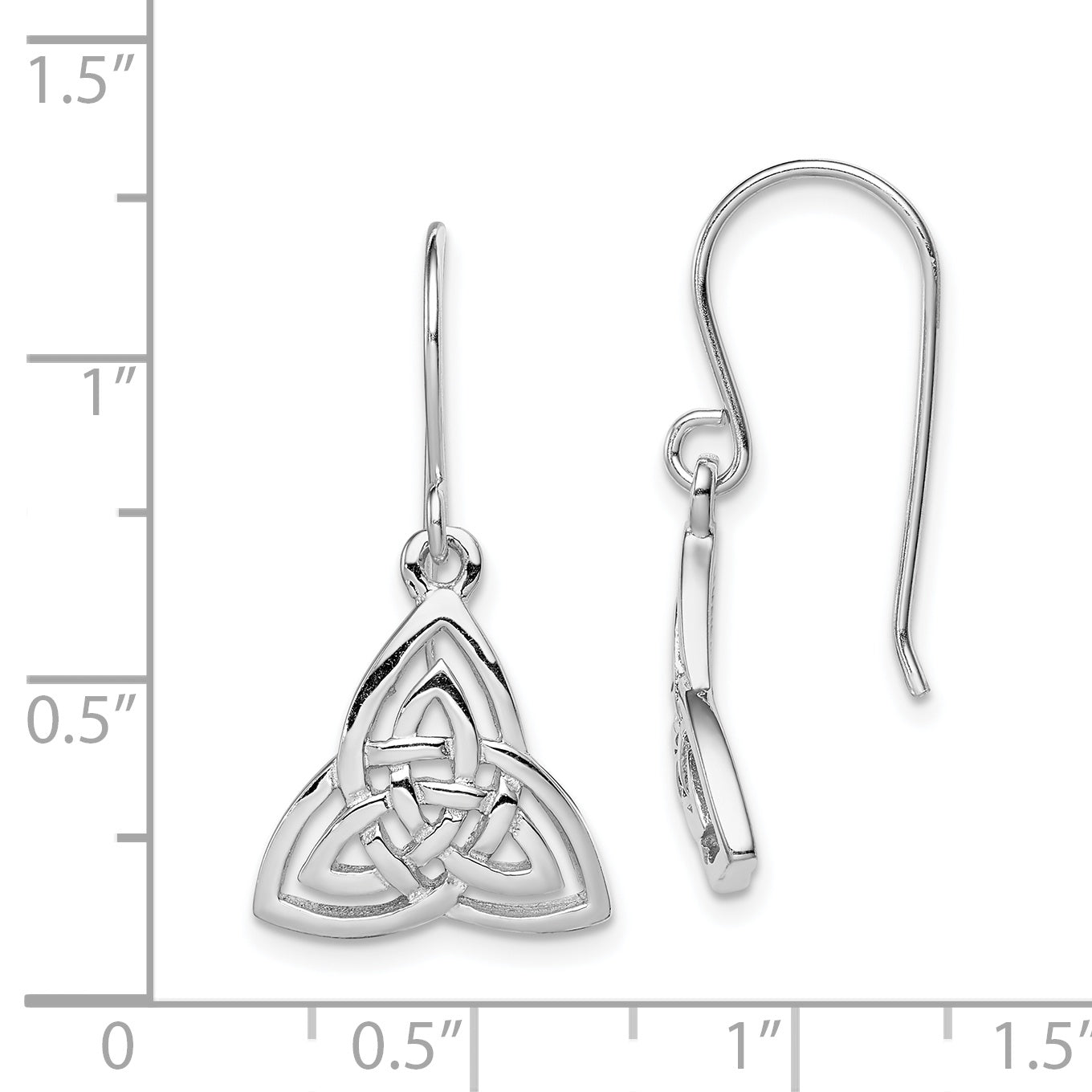 Sophia Jewelers Sterling Silver Rhodium-Plated Celtic Knot Dangle Earrings Polished Finish
