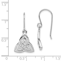 Sophia Jewelers Sterling Silver Rhodium-Plated Celtic Knot Dangle Earrings Polished Finish