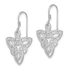 Sophia Jewelers Sterling Silver Celtic Knot Dangle Earrings Rhodium-Plated Polished Finish