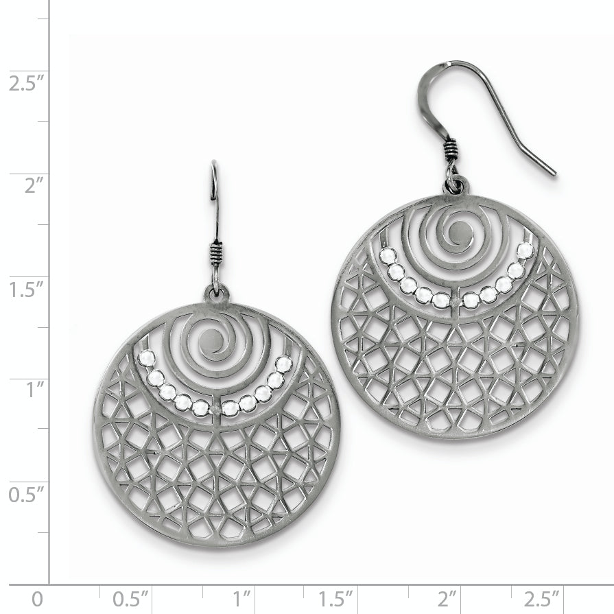Sterling Silver Ruthenium-Plated Drop Earrings with French Wire 48mm
