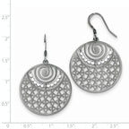 Sterling Silver Ruthenium-Plated Drop Earrings with French Wire 48mm