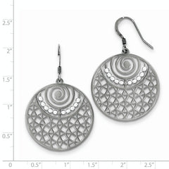 Sterling Silver Ruthenium-Plated Drop Earrings with French Wire 48mm