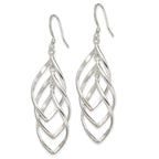Sterling Silver Polished & Twisted Dangle Earrings