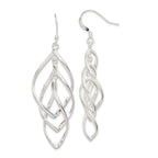 Sterling Silver Polished & Twisted Dangle Earrings