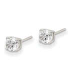 Round CZ Stud Earrings in Sterling Silver, 5mm
