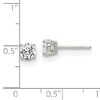Round CZ Stud Earrings in Sterling Silver, 5mm