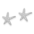 Sterling Silver Rhodium-plated CZ Micro pavÃÆÃÂ¢ÃÂ¢Ã¢â¬Å¡ÃÂ¬Ãâ¦ÃÂ¡ Starfish Post Earrings