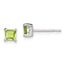 Sterling Silver Polished 4mm Square Light Green CZ Stud Earrings