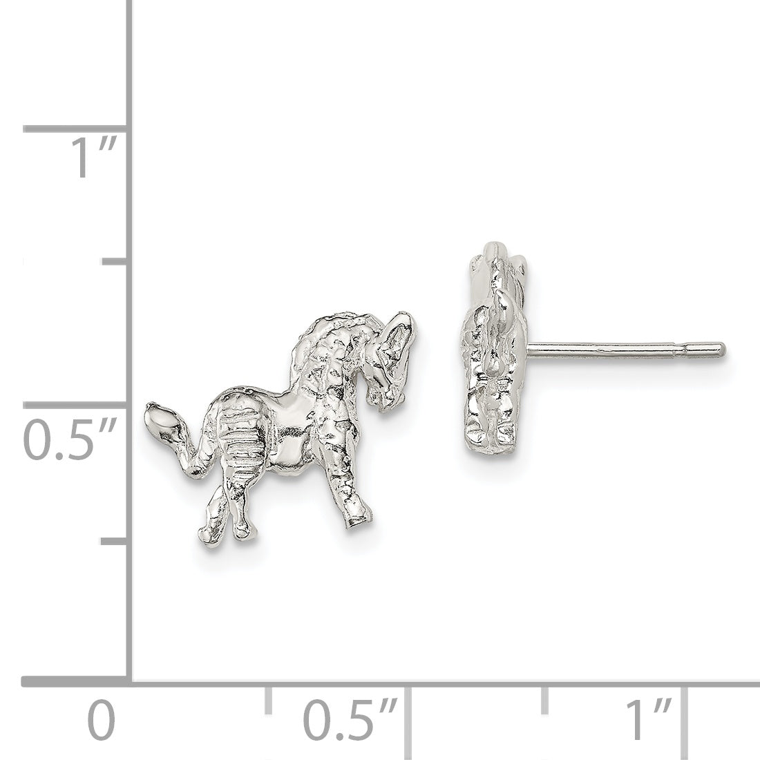 Sterling Silver Horse Mini Earrings