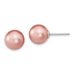 Sterling Silver RH 10-11mm Wht/Pink/Blk Imit. Shell Pearl Earring Set