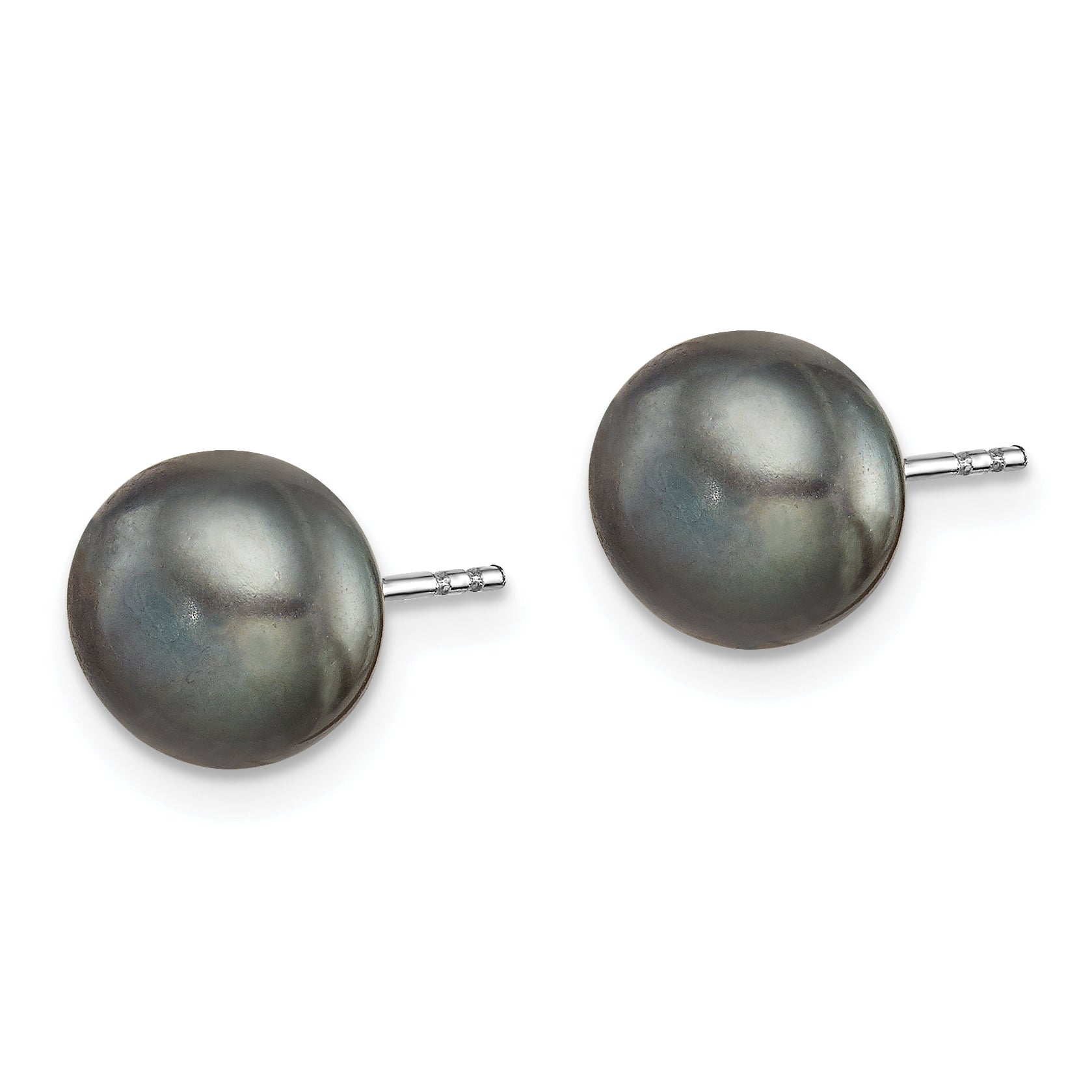 Sterling Silver Rhodium 8-9mm FWC Pearl Button Stud Earring Set