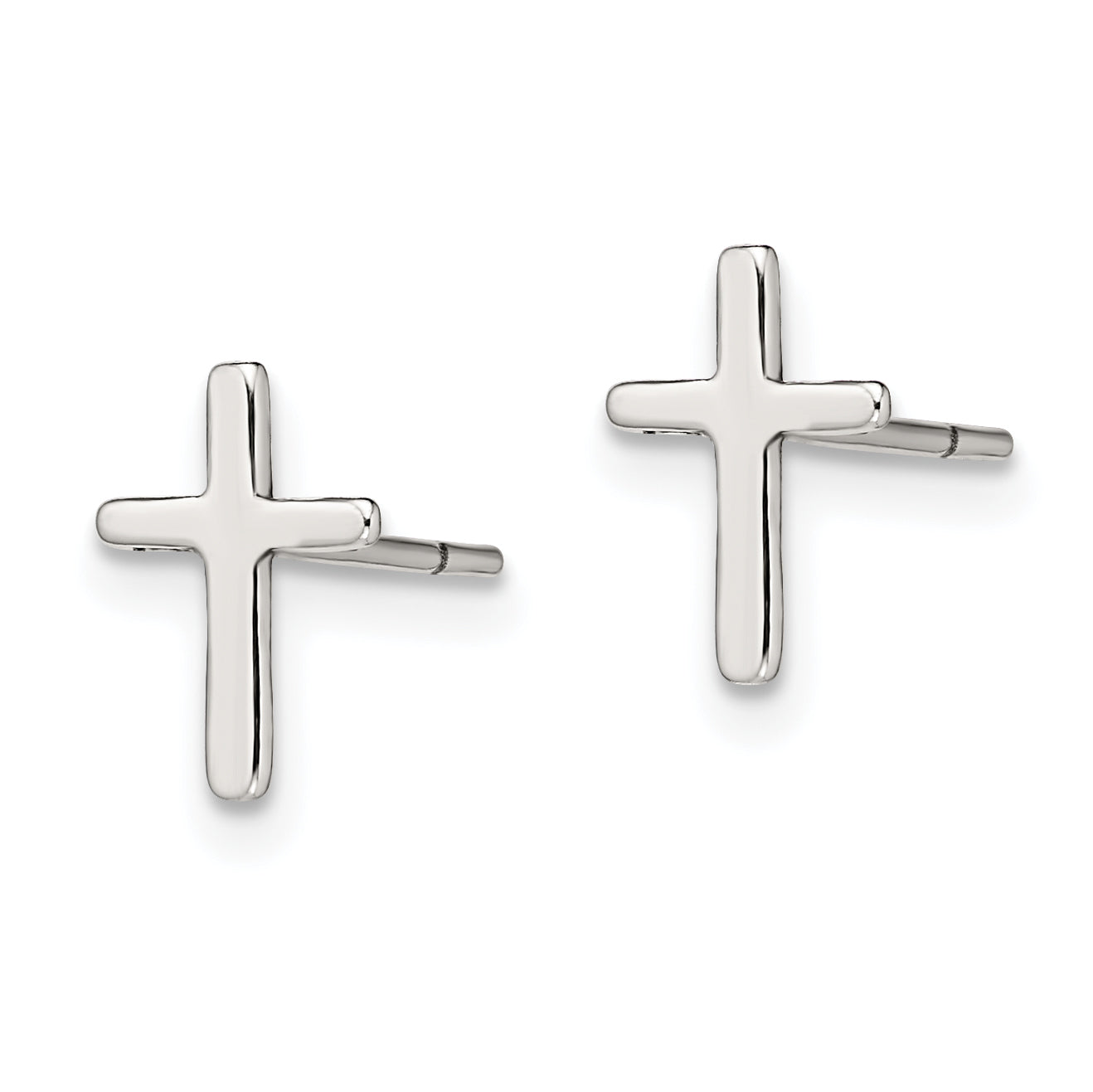 Sterling Silver Polished Latin Cross Post Earrings Secondary image