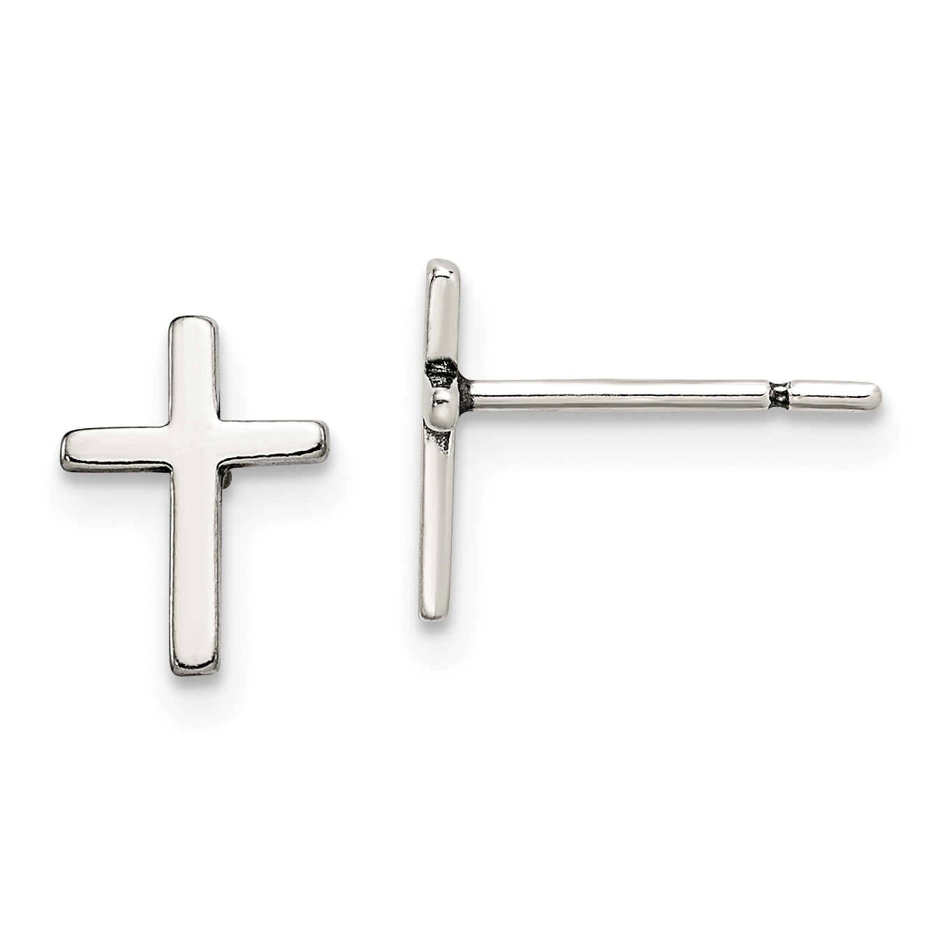 Sterling Silver Polished Latin Cross Post Earrings Main image
