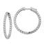 Sterling Shimmer Sterling Silver Rhodium-plated 58 Stone 2.5mm CZ In and Out Round Hinged Hoop Earrings