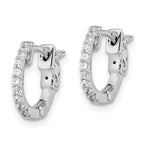 Sterling Shimmer Sterling Silver Rhodium-plated 18 Stone CZ Hinged Hoop Earrings