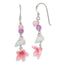 Sterling Silver Polished Amethyst, Agate, Blue Topaz, Pink CZ & Resin Flower Dangle Earrings