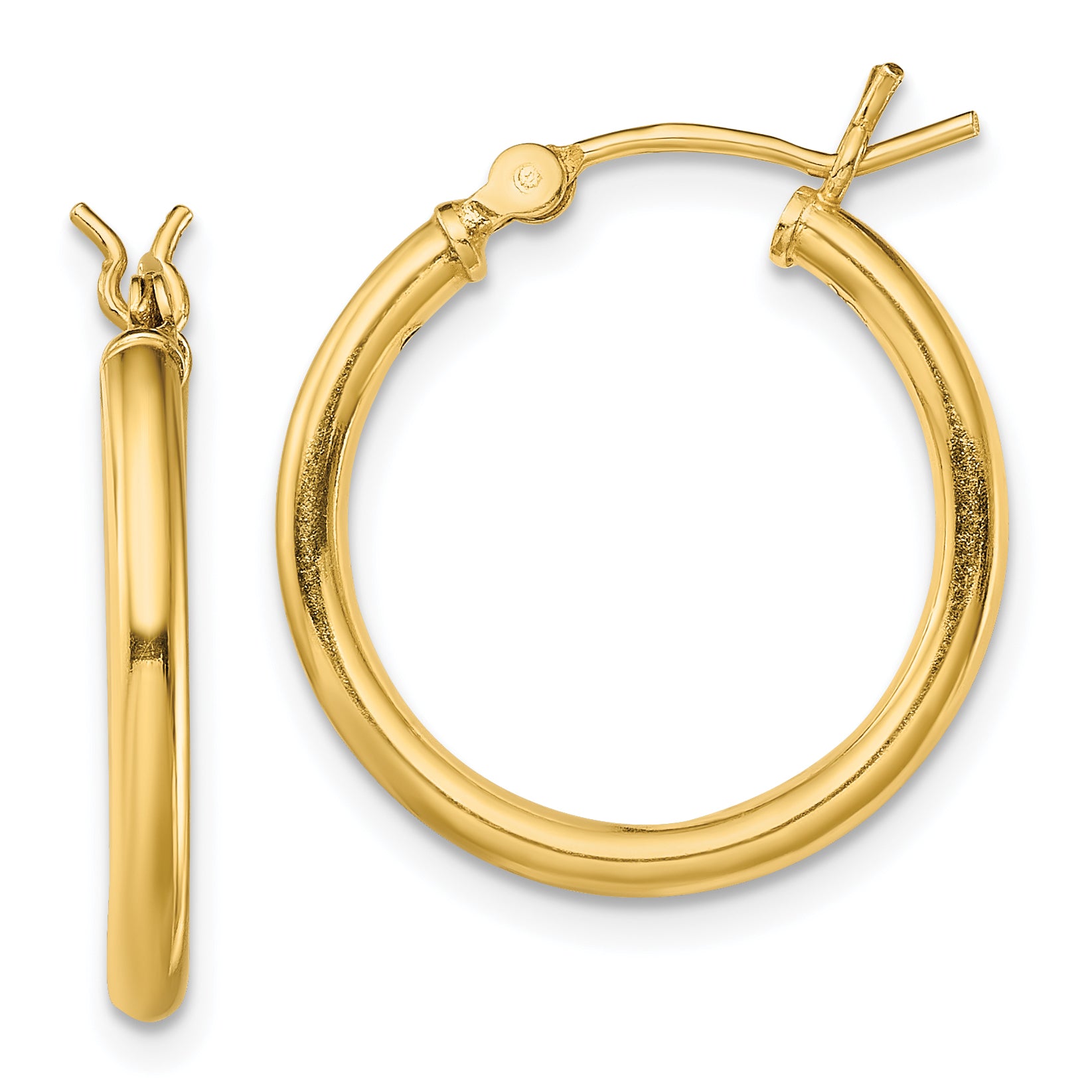 Sterling Silver Gold-Tone Polished 2x20mm Hoop Earrings Main image