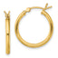 Sterling Silver Gold-Tone Polished 2x20mm Hoop Earrings