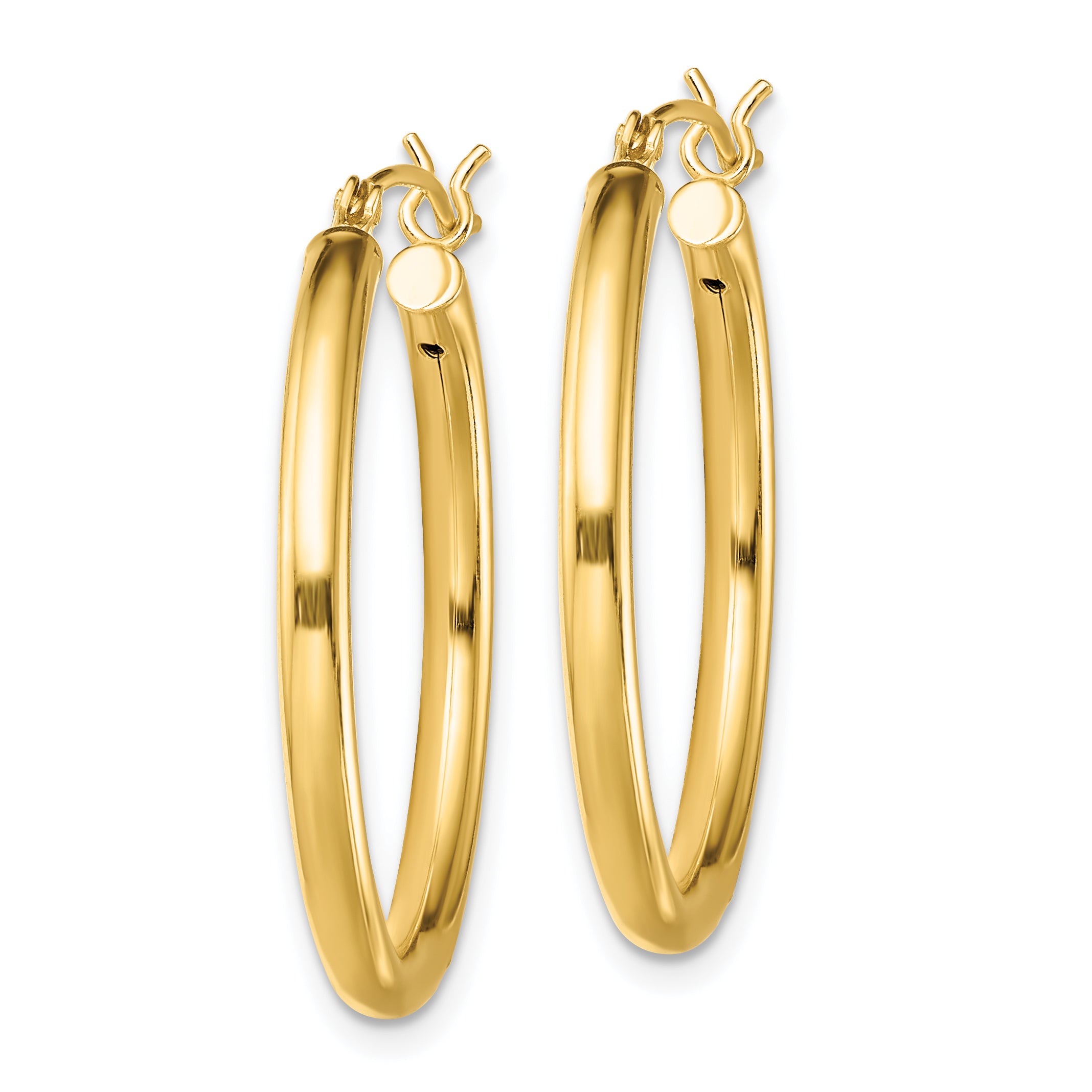 Sterling Silver Gold-Tone Polished 2.5x28mm Hoop Earrings Secondary image