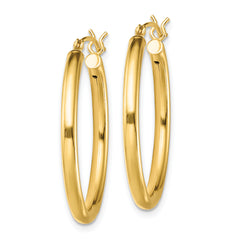 Sterling Silver Gold-Tone Polished 2.5x28mm Hoop Earrings