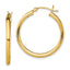 Sterling Silver Gold-Tone Polished 2.5x28mm Hoop Earrings