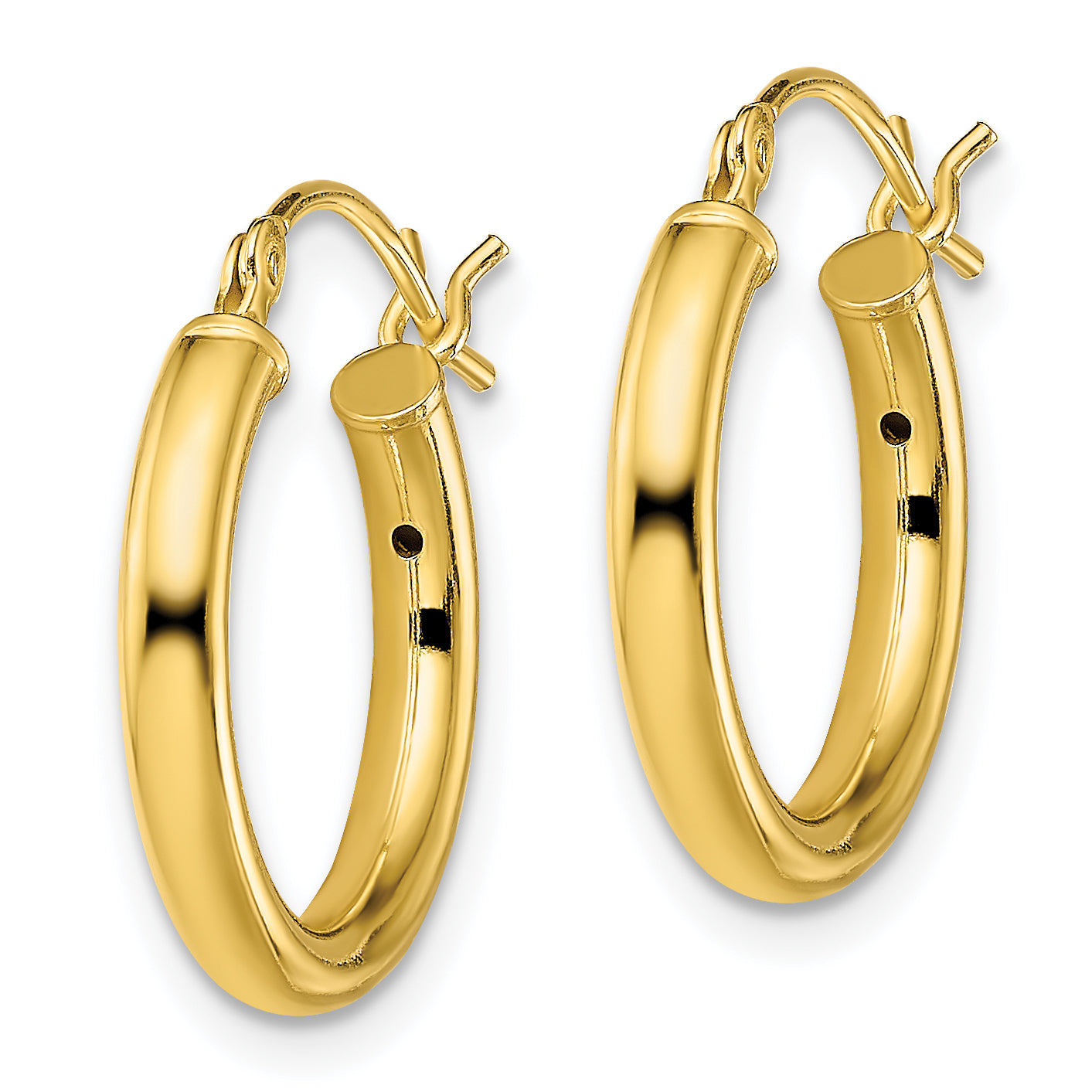 Sterling Silver Gold-Tone Polished 2.5x18mm Hoop Earrings Secondary image