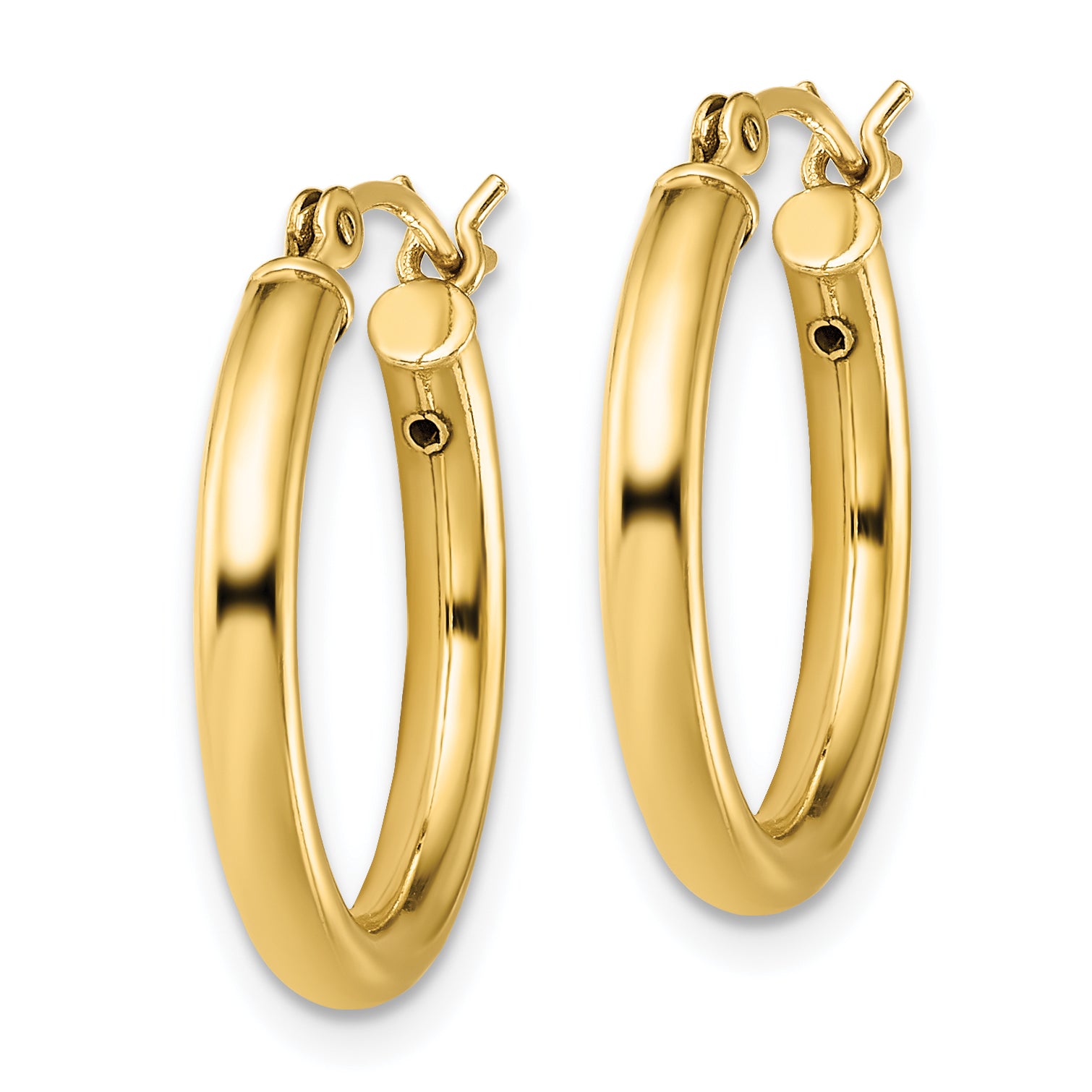 Sterling Silver Gold-Tone Polished 2.5x20mm Hoop Earrings Secondary image