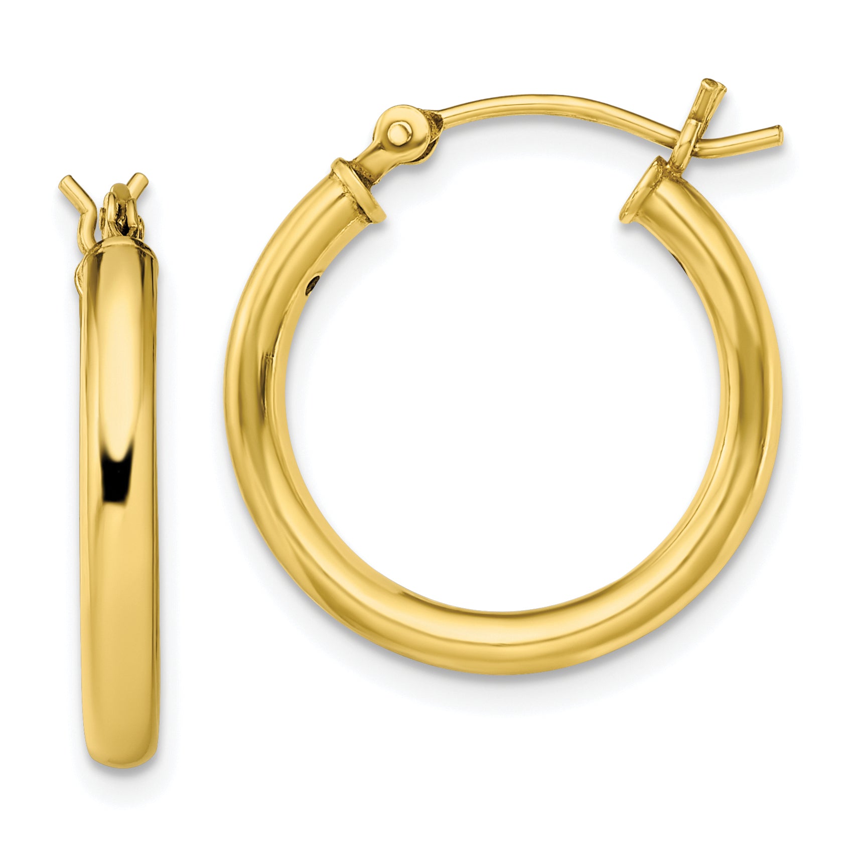 Sterling Silver Gold-Tone Polished 2.5x20mm Hoop Earrings Main image