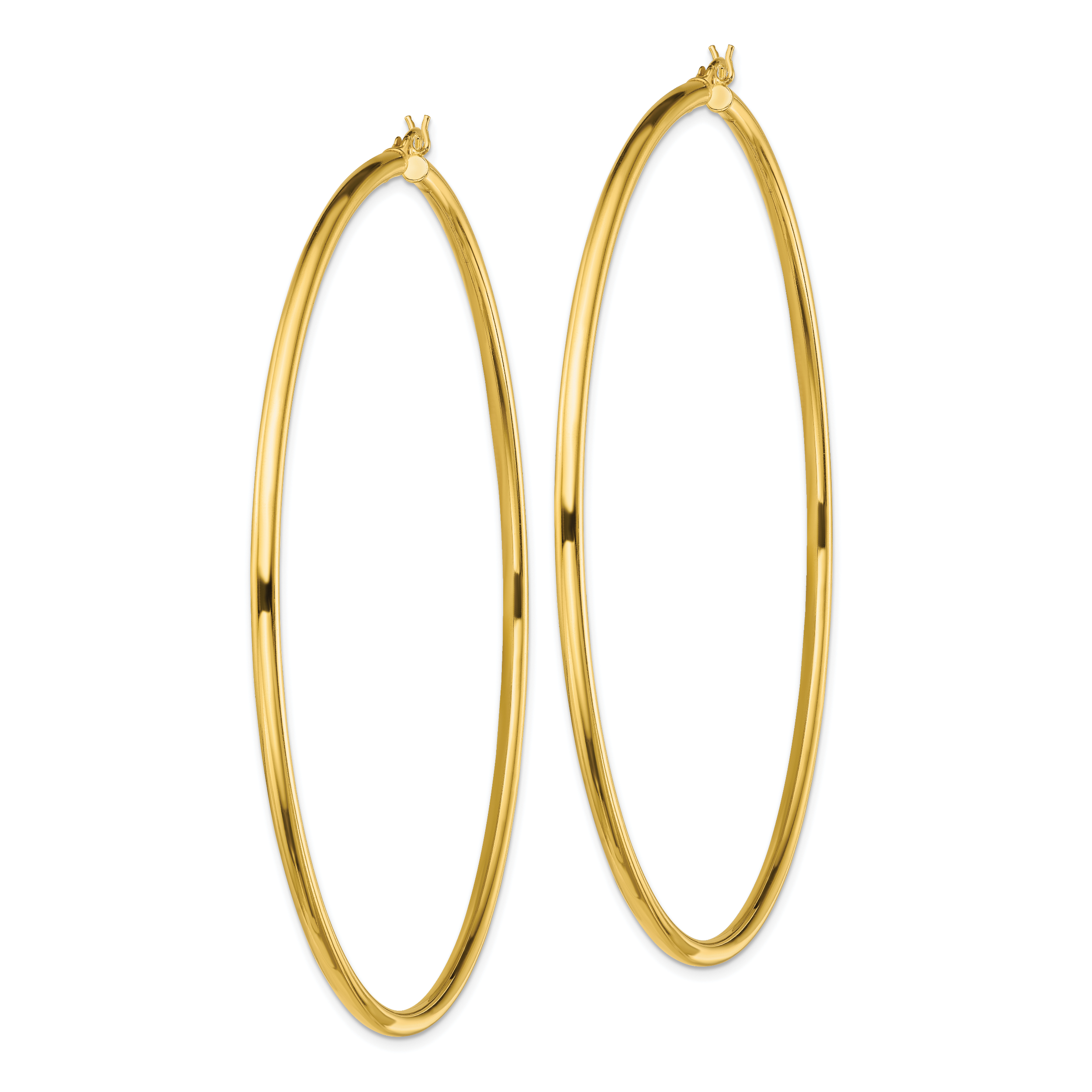 Sterling Silver Gold-Tone Polished 2.5x80mm Hoop Earrings