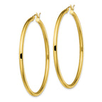 Sterling Silver Gold-Tone Polished 2.5x50mm Hoop Earrings