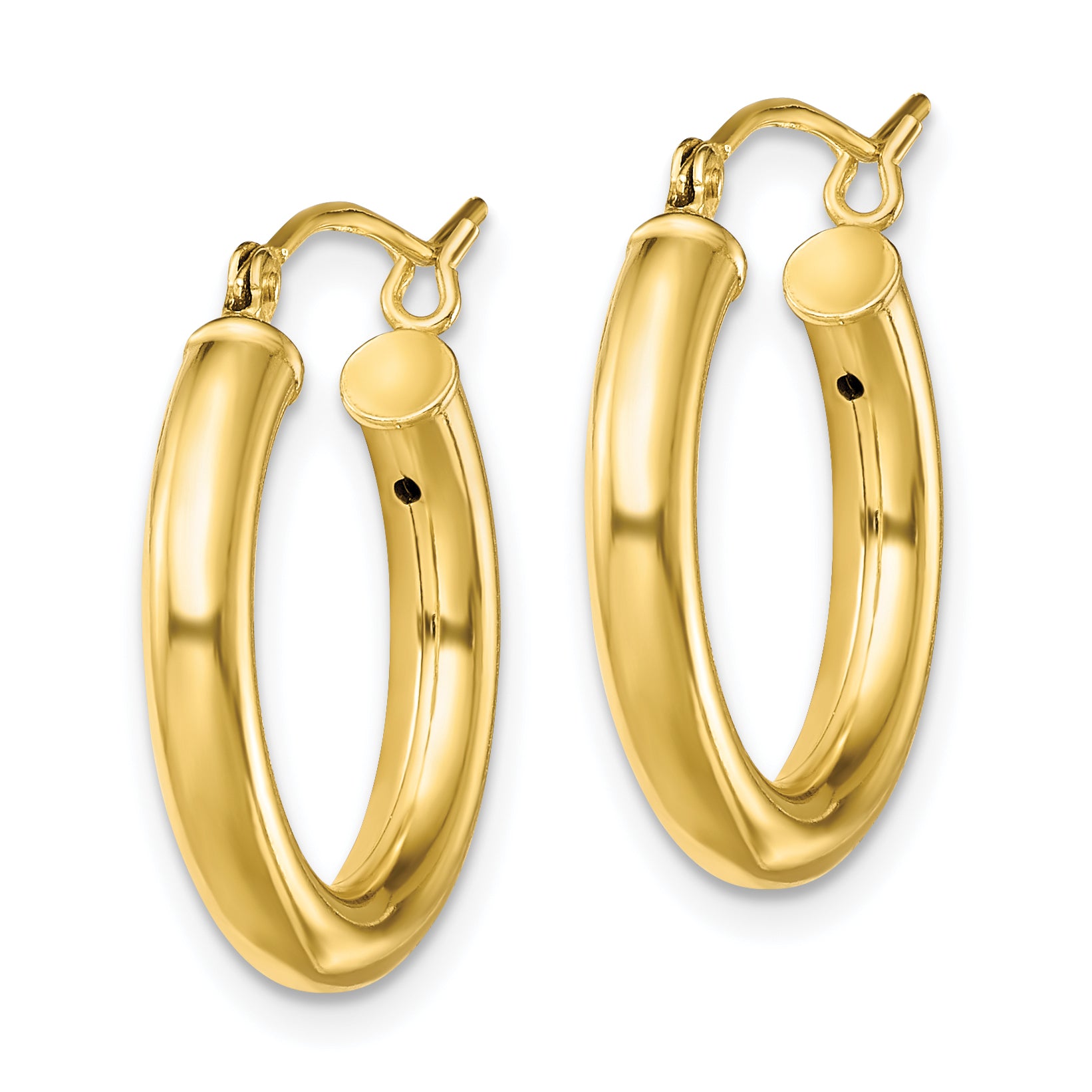 Sterling Silver Gold-Tone Polished 3x20mm Hoop Earrings Secondary image