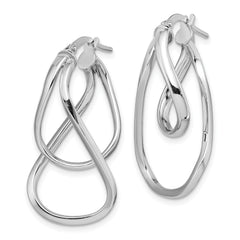 Sterling Silver Rhodium-plated Double Twisted Hoop Earrings