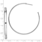 Sterling Silver Rhodium-plated Polished 3.8mm Post Hoops