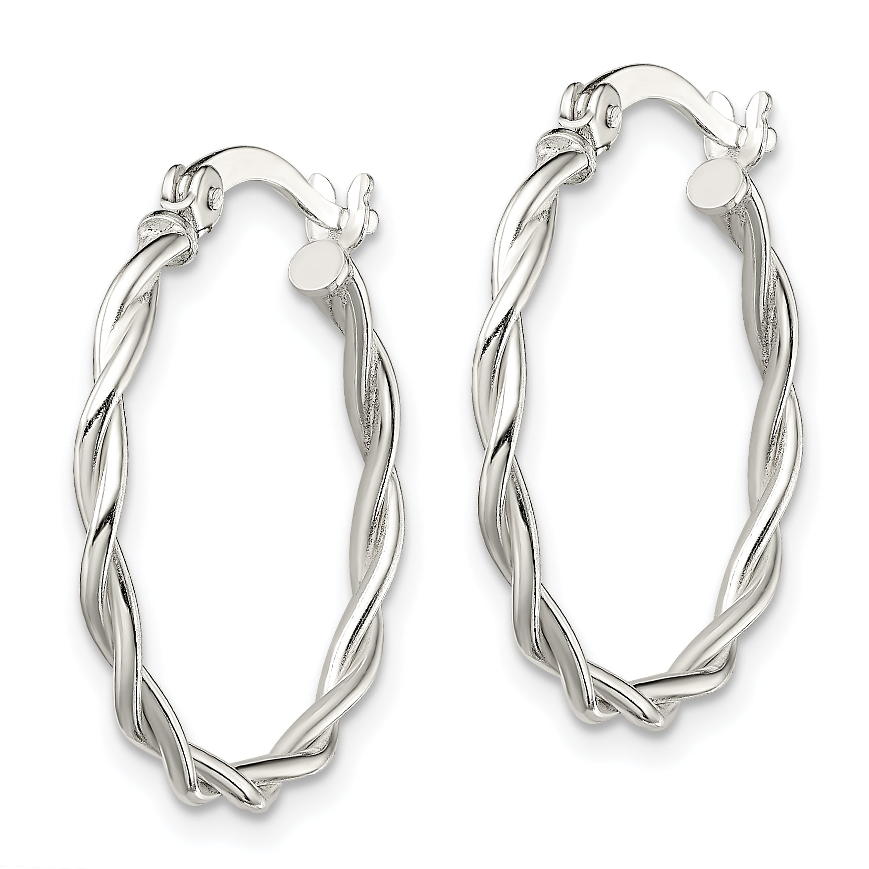 Sterling Silver Polished Braided Hoop Earrings Secondary image