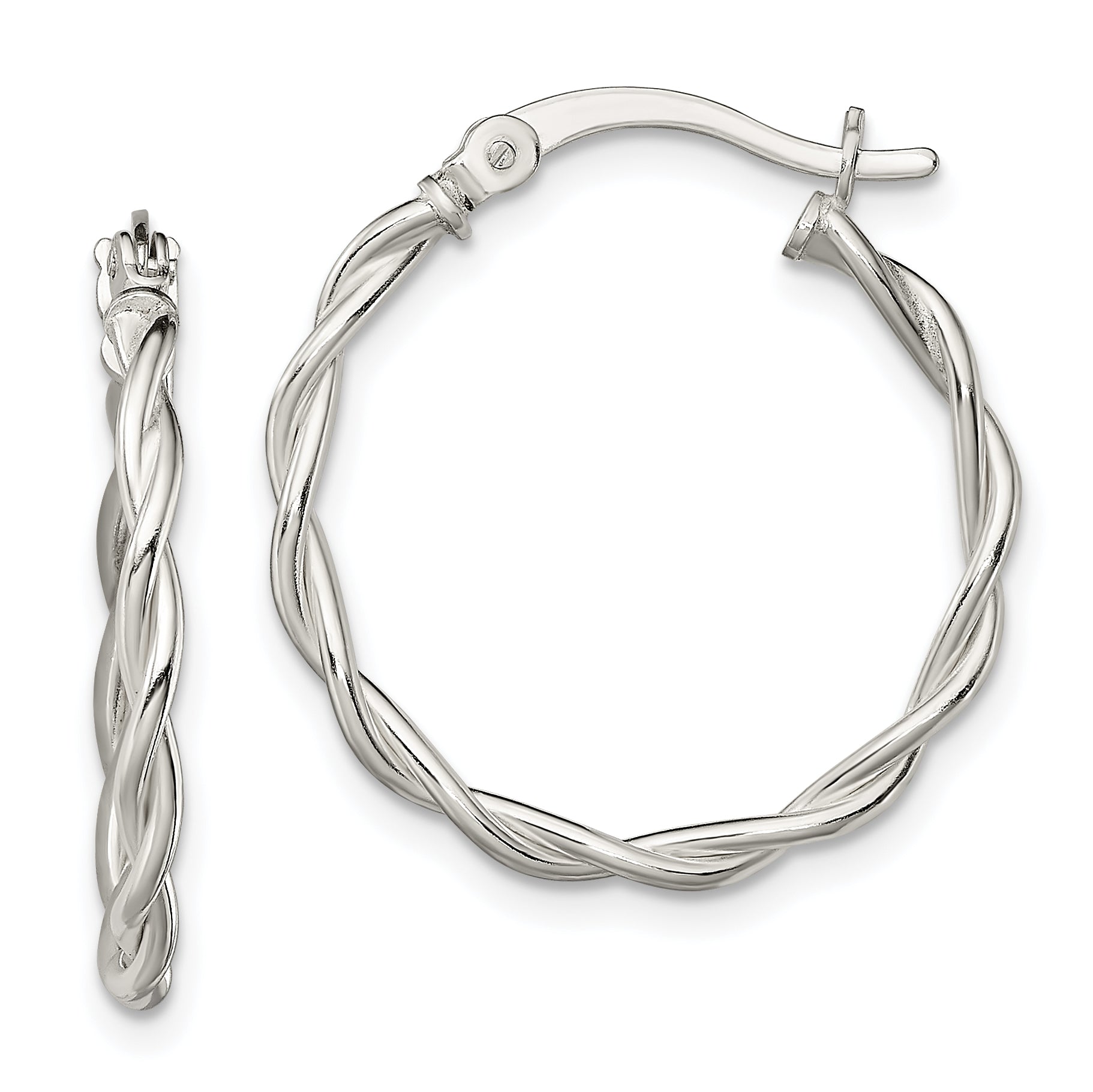 Sterling Silver Polished Braided Hoop Earrings Main image