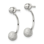 Sterling Silver Polished Laser-cut Bead Jackets w/Button Earrings
