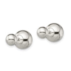 Sterling Silver Polished 6mm/10mm Ball Front Back Post Earrings