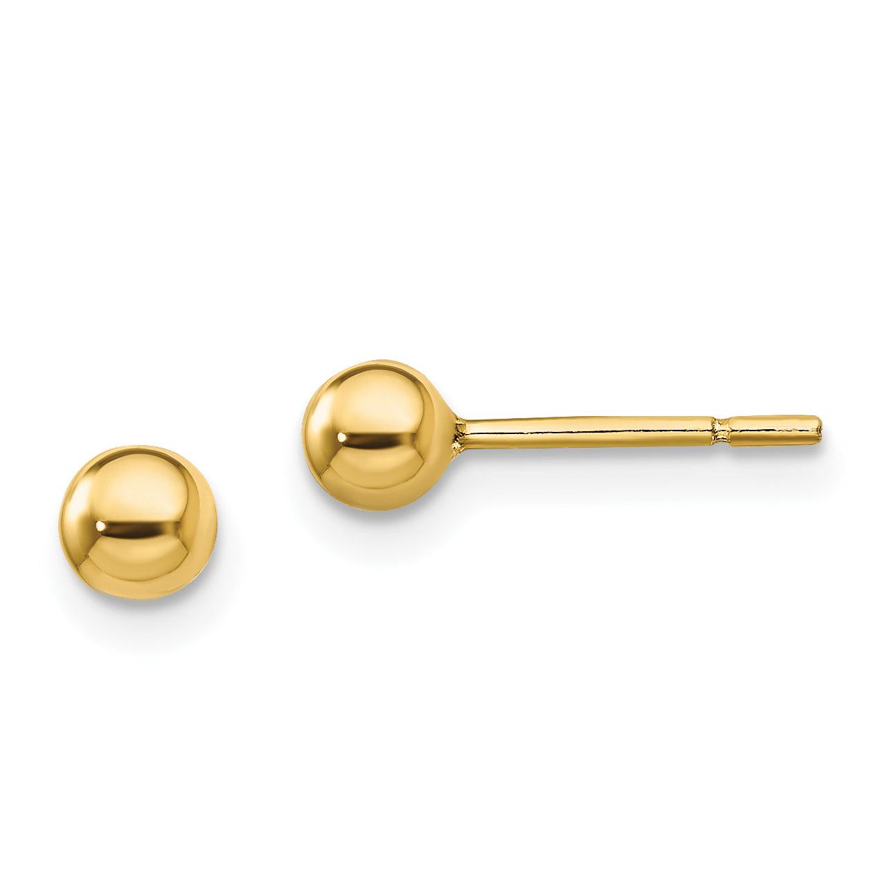 Sterling Silver Gold-Tone Polished 4mm Ball Post Earrings Main image